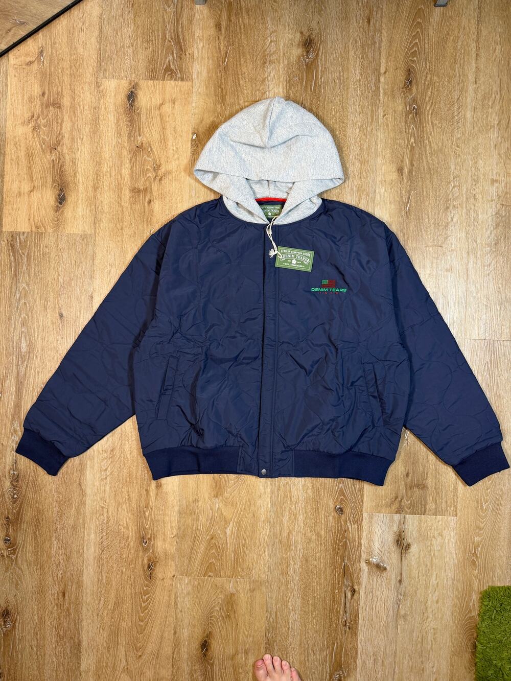 Denim Tears 1619 Nylon Hoodie Jacket Navy XL New
